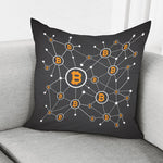 Bitcoin Connection Pattern Print Pillow Cover