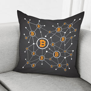 Bitcoin Connection Pattern Print Pillow Cover