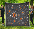 Bitcoin Connection Pattern Print Quilt