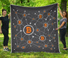 Bitcoin Connection Pattern Print Quilt