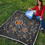 Bitcoin Connection Pattern Print Quilt