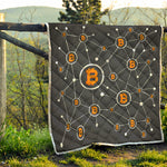 Bitcoin Connection Pattern Print Quilt