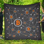 Bitcoin Connection Pattern Print Quilt