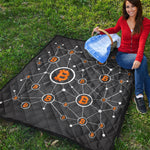 Bitcoin Connection Pattern Print Quilt