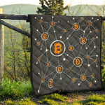 Bitcoin Connection Pattern Print Quilt