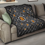 Bitcoin Connection Pattern Print Quilt