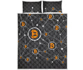 Bitcoin Connection Pattern Print Quilt Bed Set