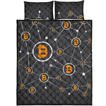 Bitcoin Connection Pattern Print Quilt Bed Set