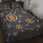 Bitcoin Connection Pattern Print Quilt Bed Set