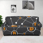 Bitcoin Connection Pattern Print Sofa Cover