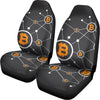 Bitcoin Connection Pattern Print Universal Fit Car Seat Covers