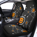 Bitcoin Connection Pattern Print Universal Fit Car Seat Covers