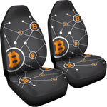 Bitcoin Connection Pattern Print Universal Fit Car Seat Covers