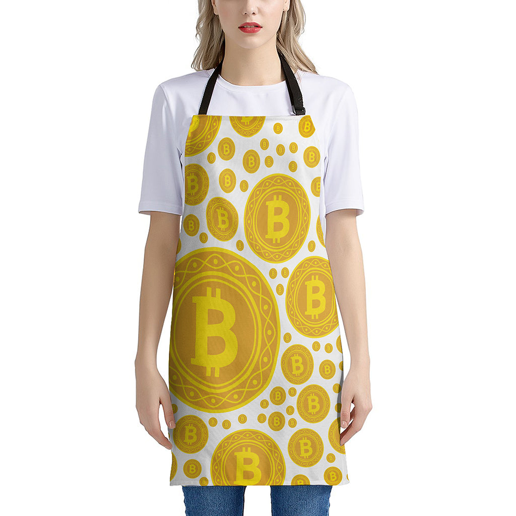 Bitcoin Crypto Pattern Print Apron