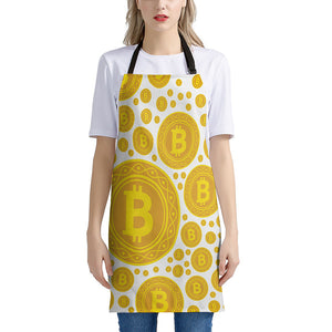 Bitcoin Crypto Pattern Print Apron