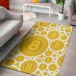 Bitcoin Crypto Pattern Print Area Rug