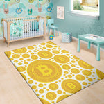 Bitcoin Crypto Pattern Print Area Rug