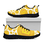 Bitcoin Crypto Pattern Print Black Sneakers