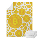 Bitcoin Crypto Pattern Print Blanket