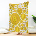 Bitcoin Crypto Pattern Print Blanket