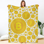 Bitcoin Crypto Pattern Print Blanket