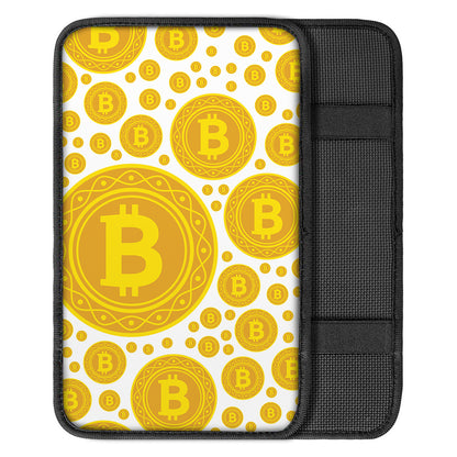 Bitcoin Crypto Pattern Print Car Center Console Cover