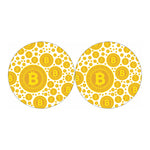 Bitcoin Crypto Pattern Print Car Coasters