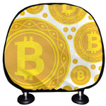 Bitcoin Crypto Pattern Print Car Headrest Covers