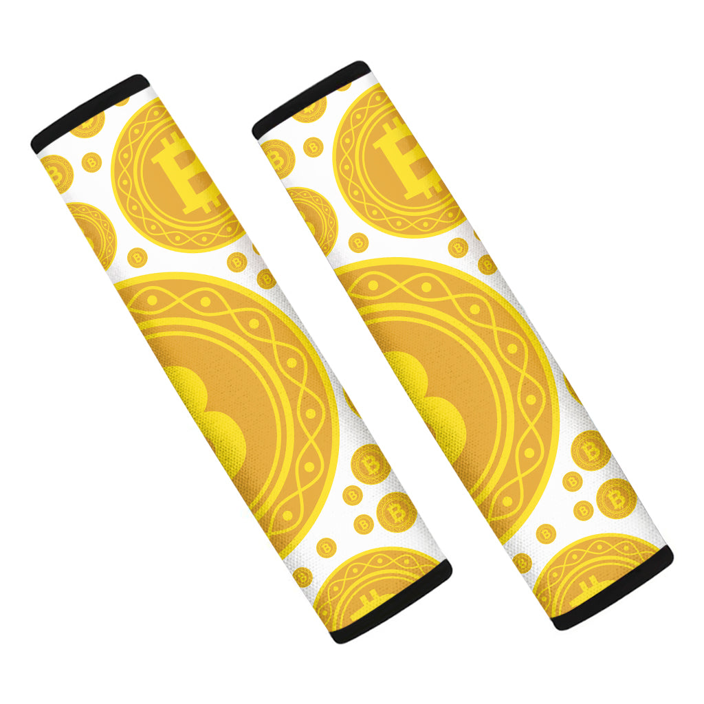 Bitcoin Crypto Pattern Print Car Seat Belt Covers