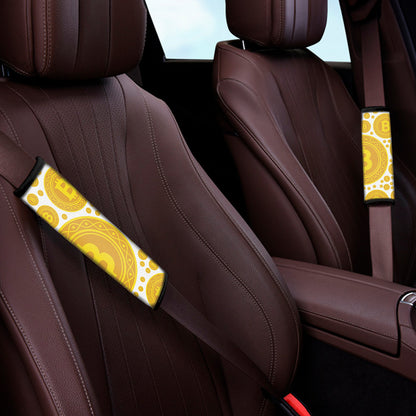 Bitcoin Crypto Pattern Print Car Seat Belt Covers