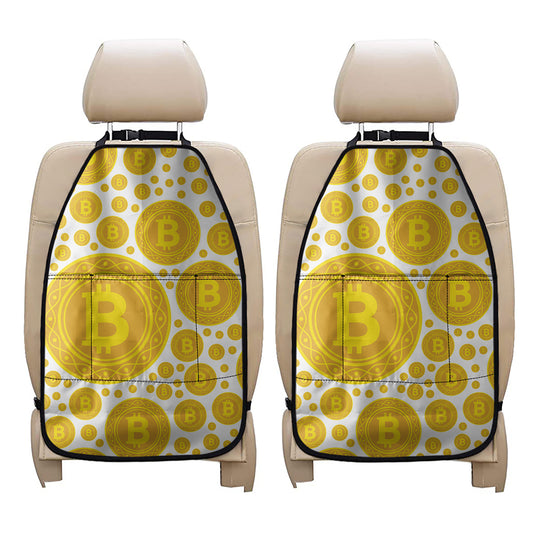 Bitcoin Crypto Pattern Print Car Seat Organizers