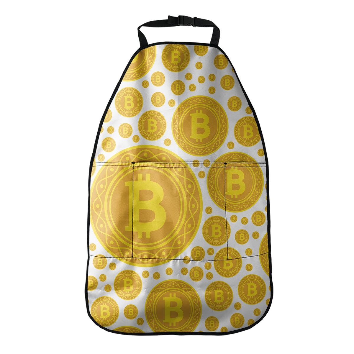 Bitcoin Crypto Pattern Print Car Seat Organizers