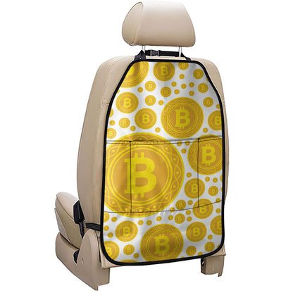Bitcoin Crypto Pattern Print Car Seat Organizers