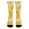 Bitcoin Crypto Pattern Print Crew Socks