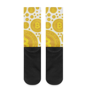 Bitcoin Crypto Pattern Print Crew Socks