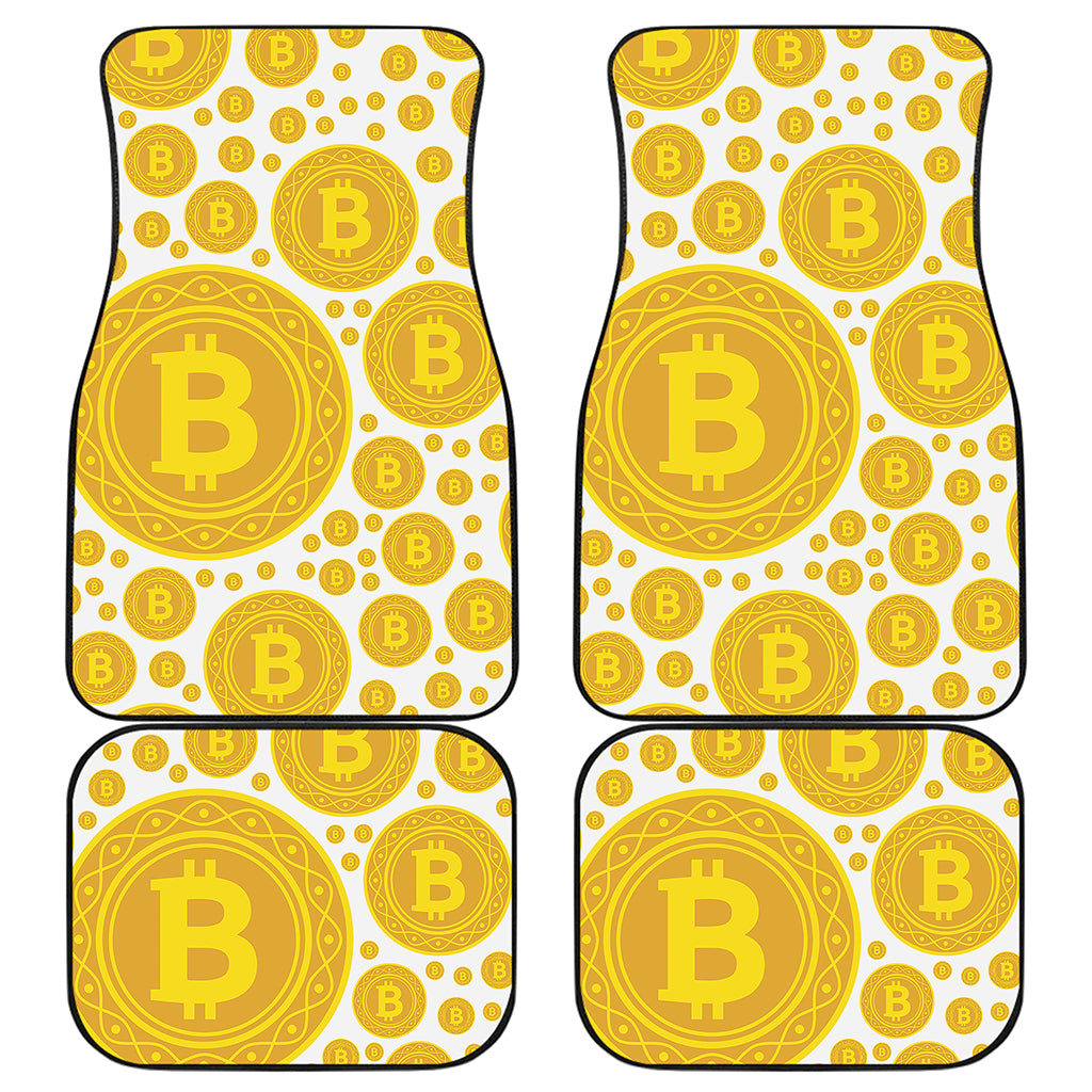 Bitcoin Crypto Pattern Print Front and Back Car Floor Mats
