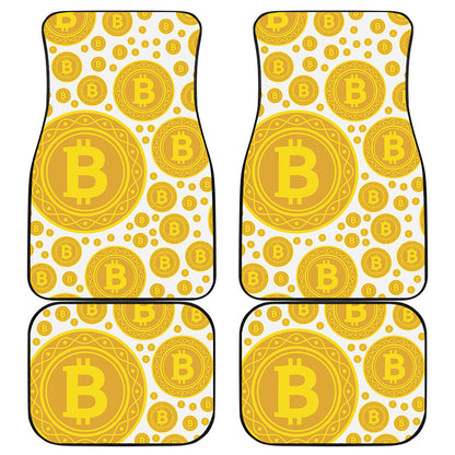 Bitcoin Crypto Pattern Print Front and Back Car Floor Mats