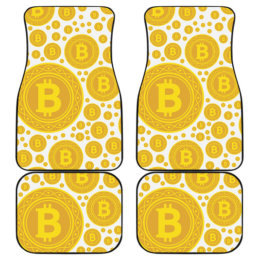 Bitcoin Crypto Pattern Print Front and Back Car Floor Mats