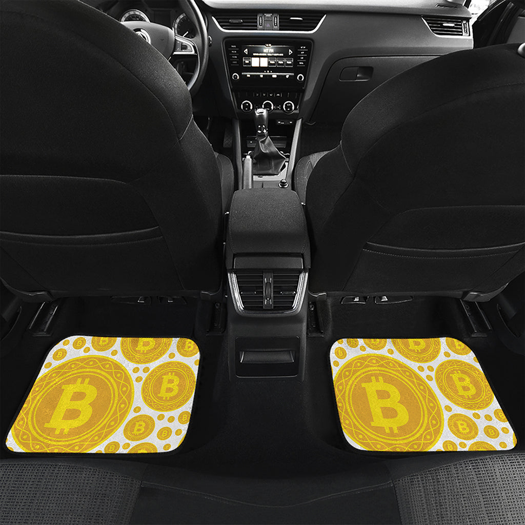 Bitcoin Crypto Pattern Print Front and Back Car Floor Mats