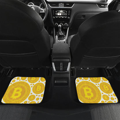 Bitcoin Crypto Pattern Print Front and Back Car Floor Mats