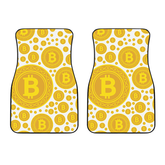 Bitcoin Crypto Pattern Print Front Car Floor Mats