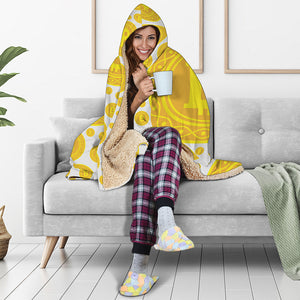 Bitcoin Crypto Pattern Print Hooded Blanket