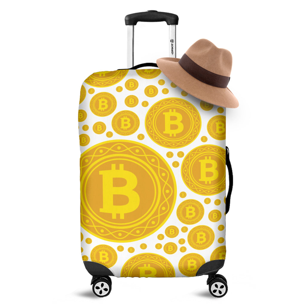 Bitcoin Crypto Pattern Print Luggage Cover