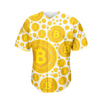 Bitcoin Crypto Pattern Print Men's Baseball Jersey