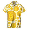 Bitcoin Crypto Pattern Print Men's Short Sleeve Shirt