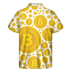 Bitcoin Crypto Pattern Print Men's Short Sleeve Shirt