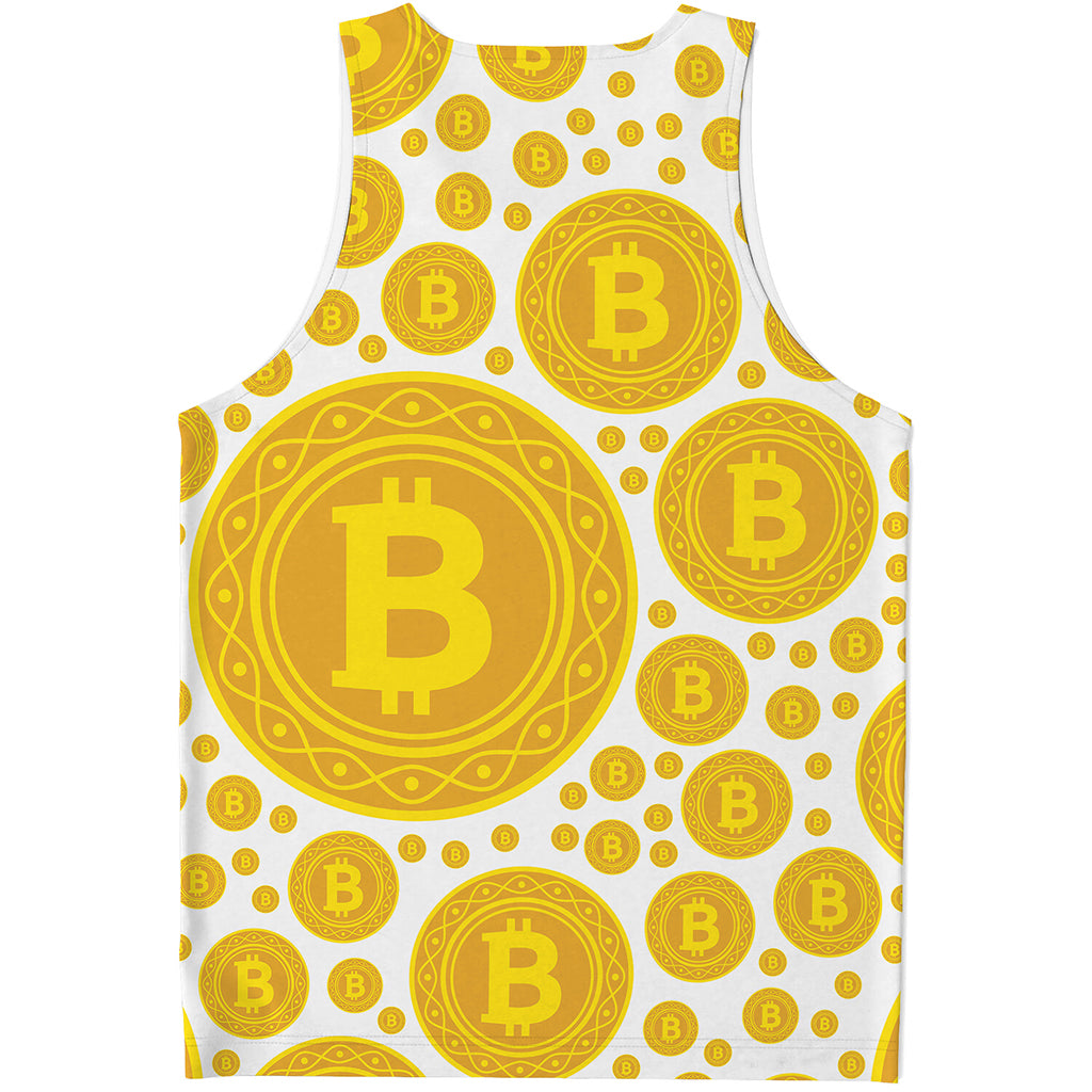 Bitcoin Crypto Pattern Print Men's Tank Top