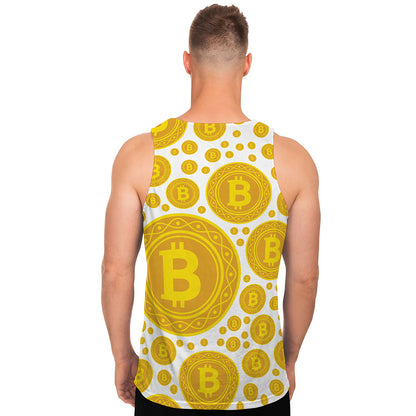 Bitcoin Crypto Pattern Print Men's Tank Top