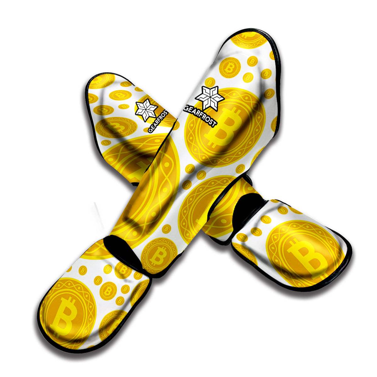 Bitcoin Crypto Pattern Print Muay Thai Shin Guard