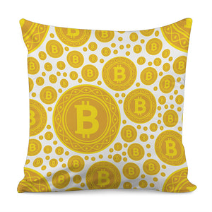 Bitcoin Crypto Pattern Print Pillow Cover